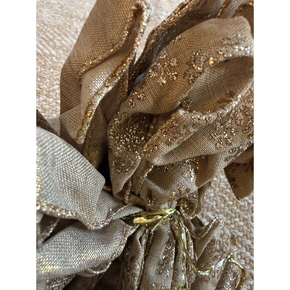 (2) brown burlap snowflake Christmas bows - Picture 12 of 12